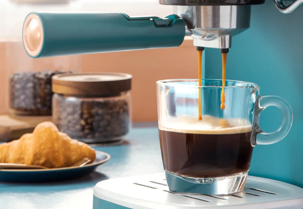 making coffee with espresso machine
