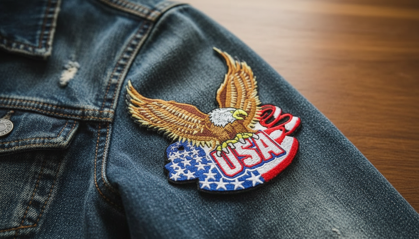 2PCS USA Eagle & Flag Iron-On Patches for Gear