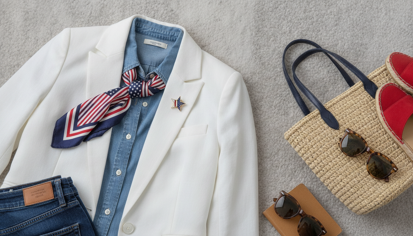 Styling a Red, White & Blue Star Brooch for July 4