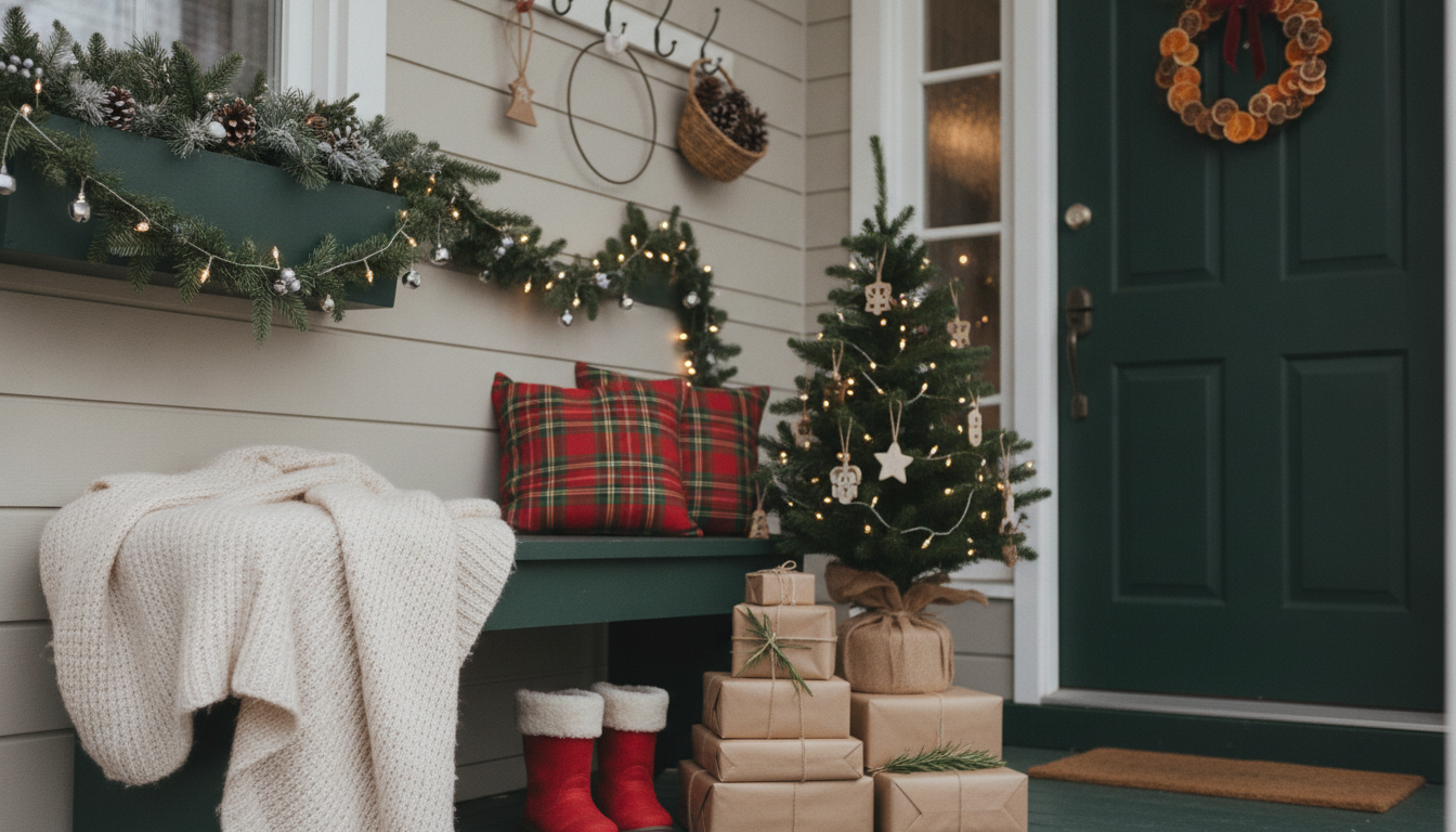 Small Front Porch Christmas Decor Ideas That Save Space