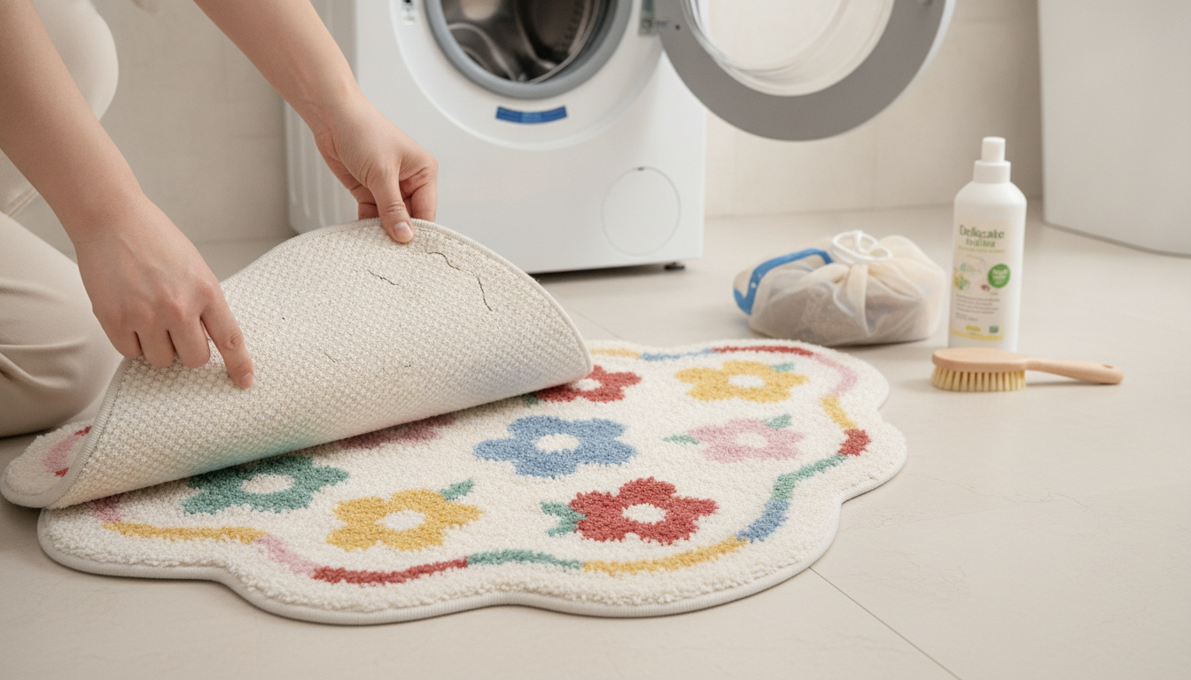 Wash a Tufted Bath Mat Without Ruining the Backing