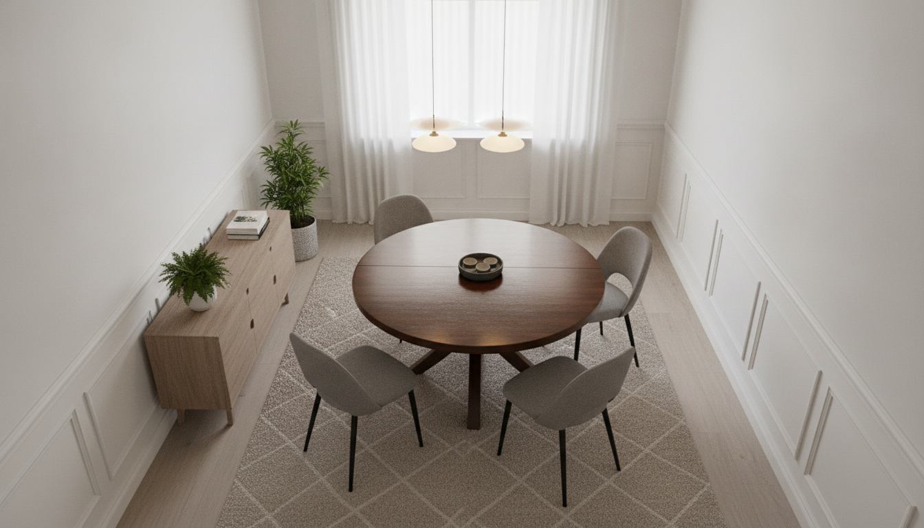 Round Table in a Rectangular Dining Room: Yes, Here’s How