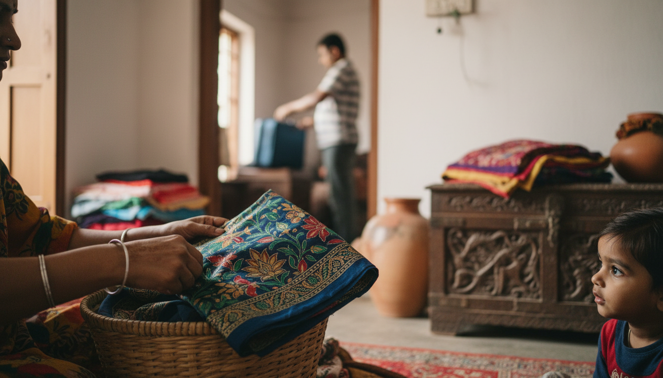 Hand-Painted Decorative Silk Cloth in NW India Explained