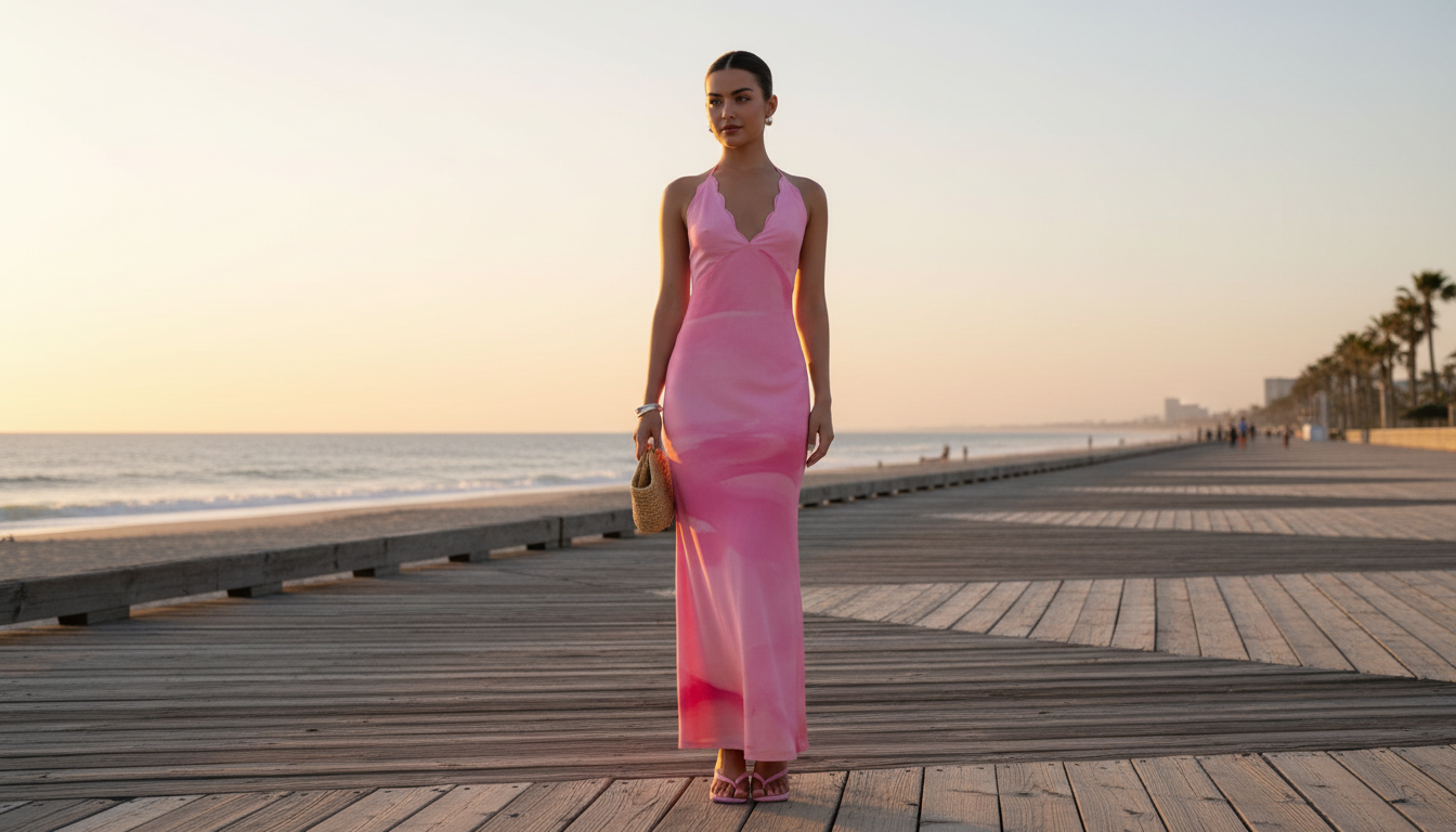 Backless Spaghetti Strap Maxi Dress: V-Neck Bodycon Style