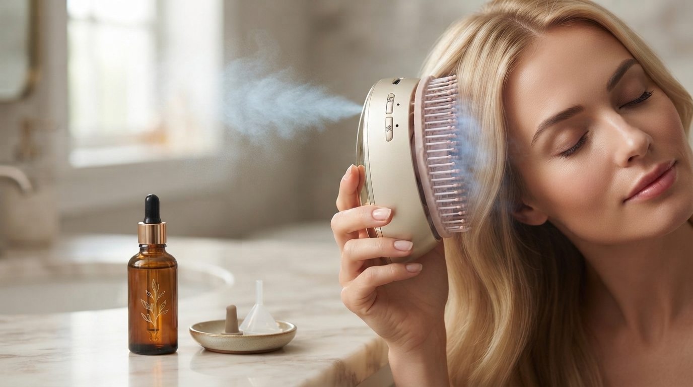 Mist Massage Comb for Hydration, Detangling & Scalp Calm