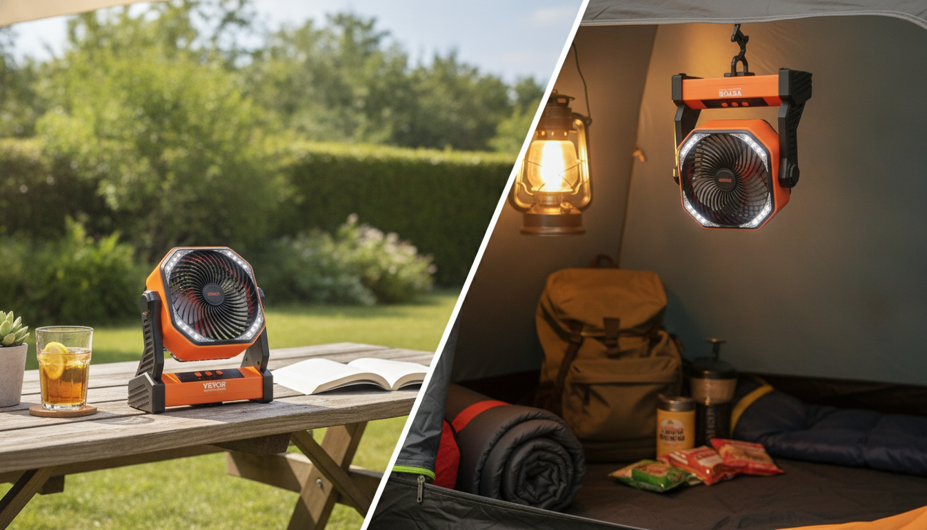 Stay Cool Anywhere: Rechargeable Fan + LED Light